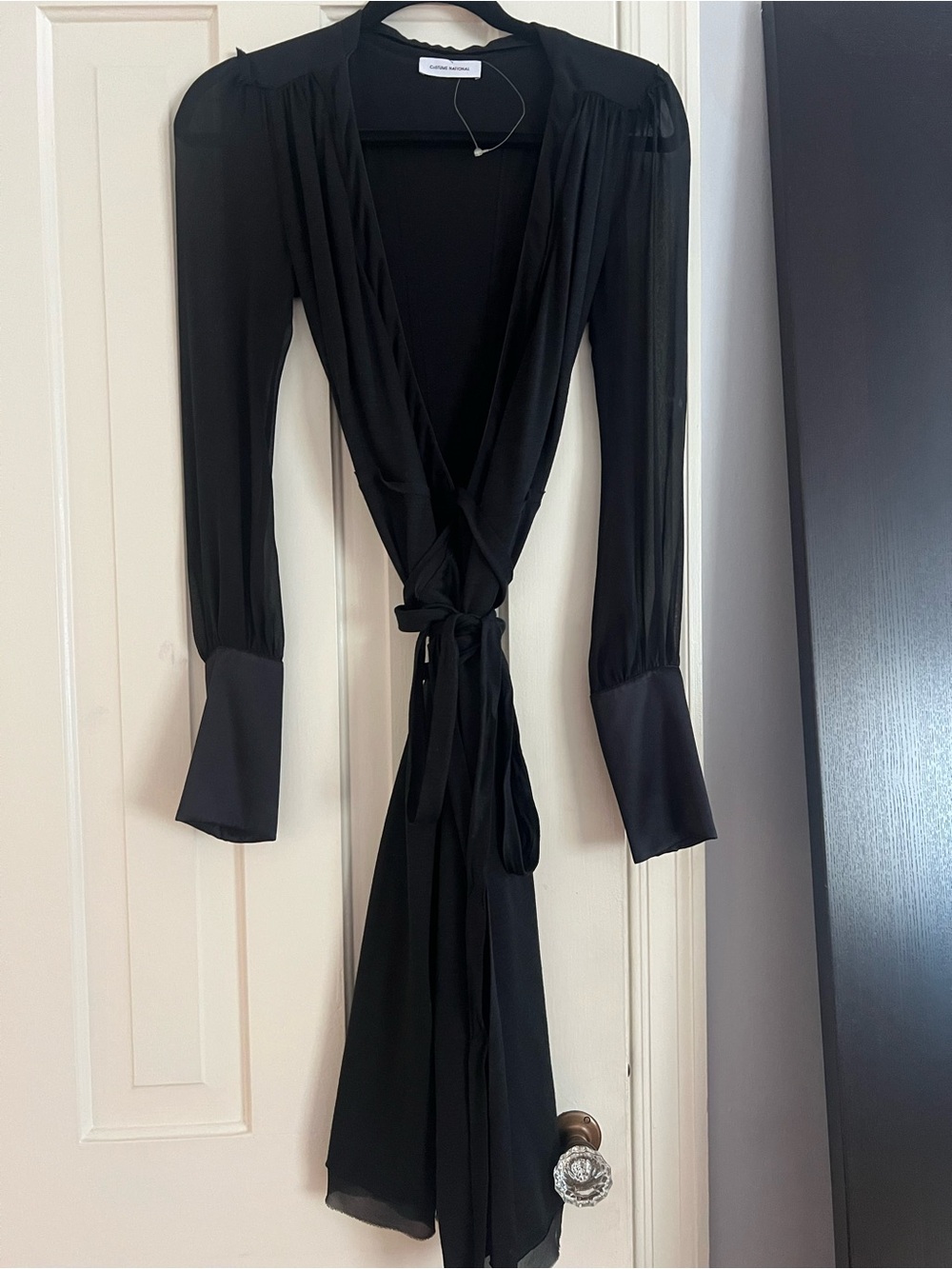 CNC Costume National Black Midi Wrap Dress